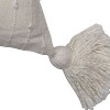 18" x 18" Kira White Decorative Handcrafted Cotton Accent Throw Pillow w/ French Chenille Knots Tassels - 4 of 4