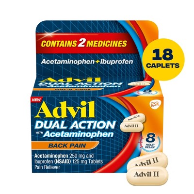 Advil Dual Action Nsaid Ibuprofen Back Reliever - 18ct : Target