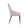Meridian Furniture,Sleek Pink Velvet Dining Chair, Set of 2 - 3 of 4