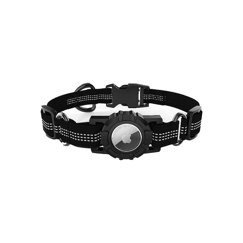 SaharaCase Adjustable Nylon Collar Case for Apple AirTag Medium Dogs Black (AT00032), 1 of 9