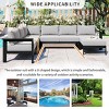 115.7" Modern Modular Outdoor U-Shaped Aluminum Patio Sectional Sofa with Water-Repellent Cushions, Black Frame Gray Seats for Garden -3irtyhousy - 2 of 4