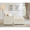 Convertible Sectional Sofas Corduroy Loveseat Sofa with Double Storage Ottomans, Adjustable Armrest Table with USB Port, Super Soft Chaise Lounge - 4 of 4