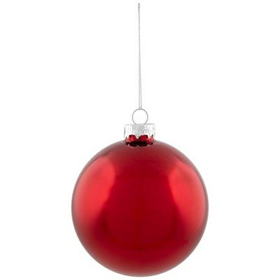 Red and Gold Matte Glass Christmas Ball Ornament Set