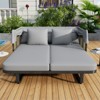 DSVIMOY Outdoor Patio Daybed, Rattan Daybed Outdoor Sunbed with Detachable Pillows for Patio, Backyard, Pool, Grey, 57"*59.5"*57.5" - 2 of 4