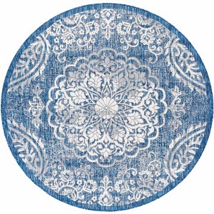 Hauteloom Skipsea Blue Leopard Performance Rug - 1 of 4