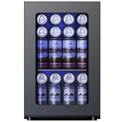 Simzlife 1.6cu.ft Mini Fridge Cooler - Mini Beverage Cooler, Black