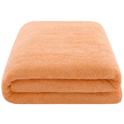 American Soft Linen Bath Sheet 40x80 inch 100% Cotton Extra Large Oversized Bath Towel Sheet - Malibu Peach, Size: Oversized Bath Sheet 40x80, Orange