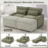 Whisen 70.9" Free-combined Sectional Convertible Sofa Bed with Storage Space, Two Movable Ottomans - 4 of 4