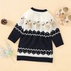 MyKids-Usa Baby Girl Embroidered Pattern Long Sleeve Autumn Style Christmas Dress - 3 of 4
