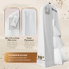 72" Wedding Dress Garment Bag, 20" Gusseted Cover for Puffy Bridal Gowns, Travel & Storage - 4 of 4