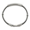 Chisel Stainless Steel Brushed and Wire and Braided Black Leather 6.75" Plus a .5" Ext. ID Bracelet - 3 of 4