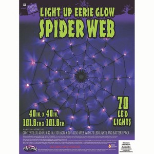 Fun World 40 in Light-UP Purple LED Spider Web Halloween Decoration - Purple - 1 of 1