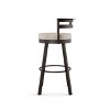 Amisco Render Upholstered Counter Height Barstool Cream/Dark Brown: Faux Leather, Steel Frame, 26" Seat - 2 of 4