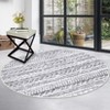 Stylish Chenille Line Pattern Rug, Foldable & Washable, Non-Slip, Kid & Pet Friendly, Durable Edges for Modern Living - 2 of 4