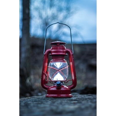 Classic Red 9" LED Oil Lantern Design with Dimmer Switch