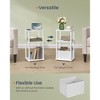 3-Tier End Table with Fabric Basket, Steel Frame Nightstand, Toolless Assembly Storage Side Table for Bedroom, Living Room, Modern Design - 4 of 4