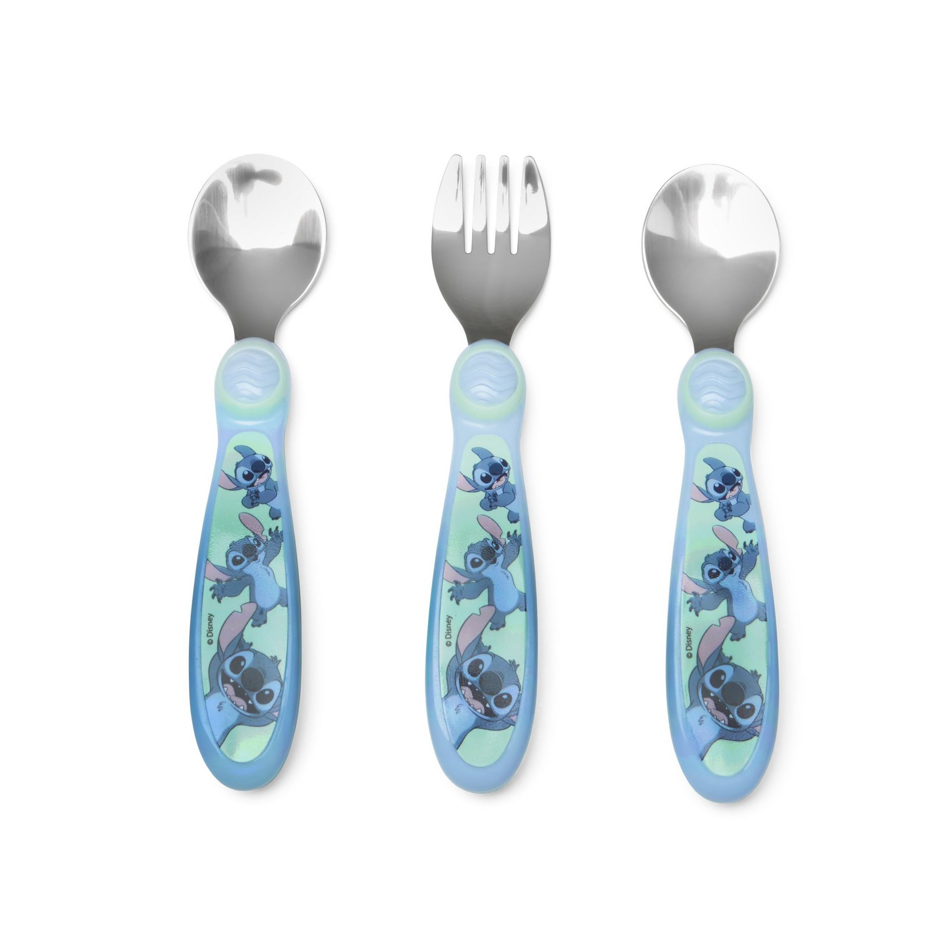 Disney 3pc Stitch Baby Utensils Set with 2 Spoons and a Fork