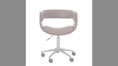 Modern Brown Faux Leather Swivel Task Chair with Metal Base
