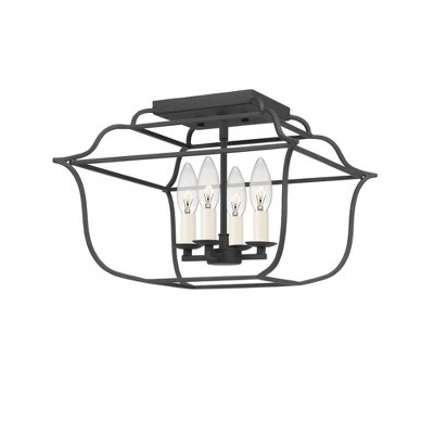 Quoizel Lighting Gallery 4 - Light Semi-Flush Mount in  Royal Ebony