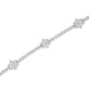 Haus of Brilliance Silver 1.0 cttw Miracle-Set Diamond Floral Station Tennis Bracelet - 3 of 4