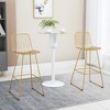 HOMCOM Modern Bar Stools, Metal Wire Bar Height Barstools, 30" Seat Height Bar Chairs for Kitchen with Back and Footrest, Set of 4, Gold - 3 of 4