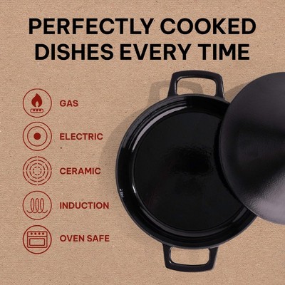 Alva Nori 11-Inch Black Enameled Cast Iron Tagine Pot