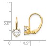 Black Bow Jewelry Kids 14k Yellow Gold & Clear CZ 5mm Heart Shaped Lever Back Earrings - 4 of 4