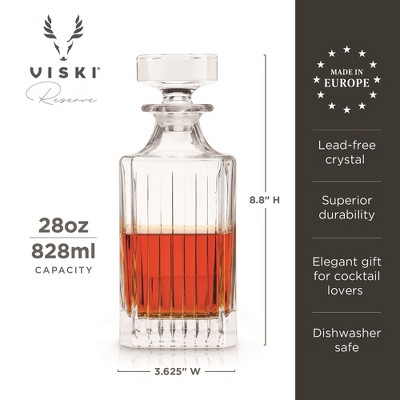 Elegant European Crystal Glass Liquor Decanter with Stopper