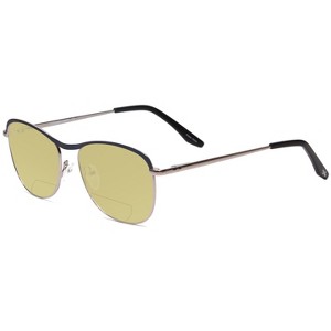 Scott&Zelda SZ7451 Unisex Polarized Bi-Focal Sunglass Blue Gun Metal Silver 55mm Blue Mirror +1.00 - 1 of 1