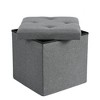 VECELO 46"/30"/15"/11.8" Folding Storage Ottoman Bench, Storage Chest, Linen Fabric Foot Rest Stool, Storage Footstools, Folding Storage Ottoman - 2 of 4