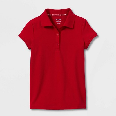 Girls' Stain Release Uniform Polo Shirt - Cat & Jack™ Red
