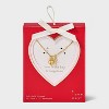 14K Gold Dipped Heart Lock and Key Pendant Necklace - A New Day™ Gold - 3 of 4