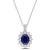 0.02 CT. T.W. Diamond And Sapphire Silver Pendant Necklace - White - 4 of 4
