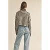 Women's STRIPED TURTLENECK CROP SWEATER - MIOU MUSE - 3 of 4