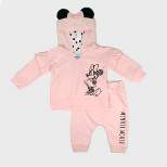 Baby Girls' Disney Mickey Mouse & Friends Minnie Mouse Hooded Sweatshirt and Kangaroo Pocket Joggers Set - Pink
