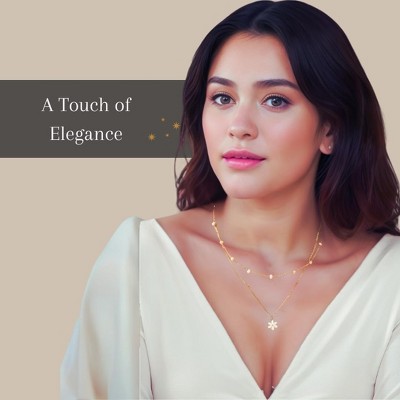 Clotth Layered Pearl Necklace Gold and Silver, Dainty Chain with Daisy Pendant, 925 Sterling Silver and Baroque Pearl Necklace