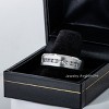 Jewelry Avalanche Mens White Titanium Wedding Band Channel CZ Accent, Comfort-fit, 8mm  10 - 3 of 4