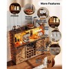 55" Farmhouse Coffee Bar Cabinet with Power Outlet & LED Light - Sliding Barn Door Buffet Cabinet, Removable 12-Bottle Wine Rack - 4 of 4