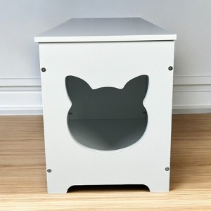 TIRAMISUBEST Cat Litter Box Enclosure Furniture Hidden Washroom Cabinet Large Cat Dog Proof End Table - 1 of 4