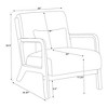 JUJABU Modern Accent Chair with Ribbed Corduroy Upholstery & Lumbar Pillow – Walnut Frame - 3 of 4