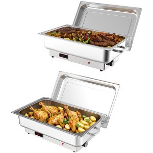 Chafing Dish Electric Buffet Set - Stainless Steel Food Warmers with Digital Temp Display, Buffet Servers for Parties Weddings Catering - 1 of 4