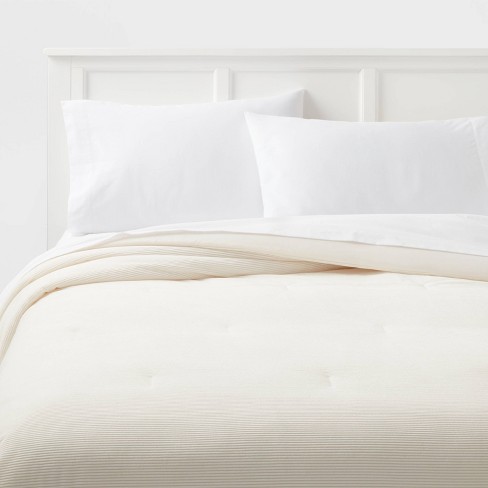 King Corduroy Plush Comforter Ivory - Room Essentials™ : Target