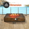 SereneLife Propane Gas Fire Pit Table 50,000 BTU Stainless Steel Burner with Lava Rock - 54.33" x 27.95" x 13.78" - 2 of 4
