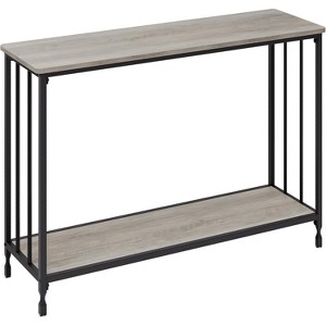 Console Table - Glass Shelf, Metal Frame, 33.5” Behind Couch Table Industrial Hallway Table for Living Room, Foyer, Bedroom - 1 of 4