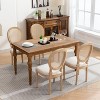 CAVINAS French Style Dining Chairs Set of 2, PU Leather Dining Room Chairs with Button Tufting and Solid Wood Legs - 2 of 4