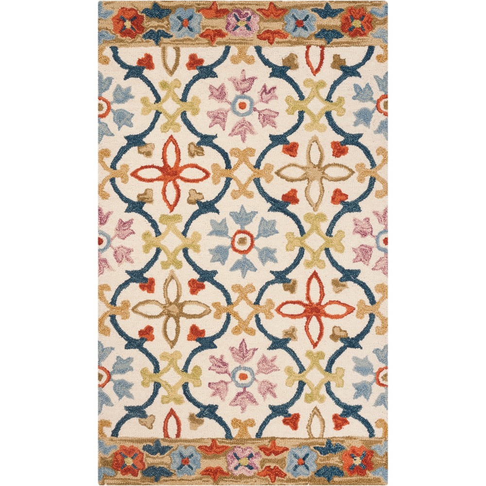 3'x5' Shapes Hooked Accent Rug Ivory - Safavieh