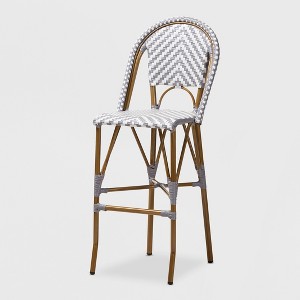 Ilene Bistro Barstool - BaxtonStudio: Aluminum Frame, High Back, No Assembly - 1 of 4