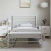 Bed Frame White Powder-Coated Steel Twin Bed Frame Rectangular - 3 of 4