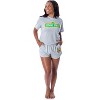 Seven Times Six Sesame Street Women's Street Sign Shirt and Shorts 2 Piece Loungewear Set Grey - 2 of 4