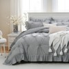 Ruffle Pintuck Comforter Set Bed in a Bag – 9-Piece Farmhouse Shabby Chic Boho Bedding with Sheets, Pillowcases & Decorative Covers - 3 of 4